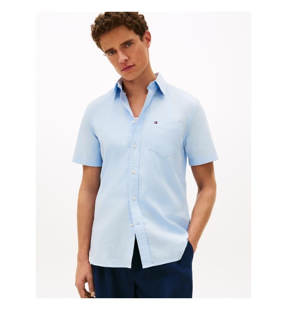 Shirt Seersucker Solid SS RF - Sweet Blue