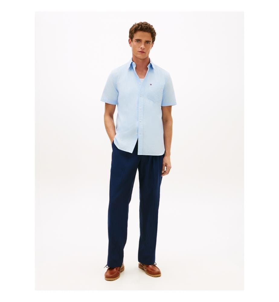 Shirt Seersucker Solid SS RF - Sweet Blue