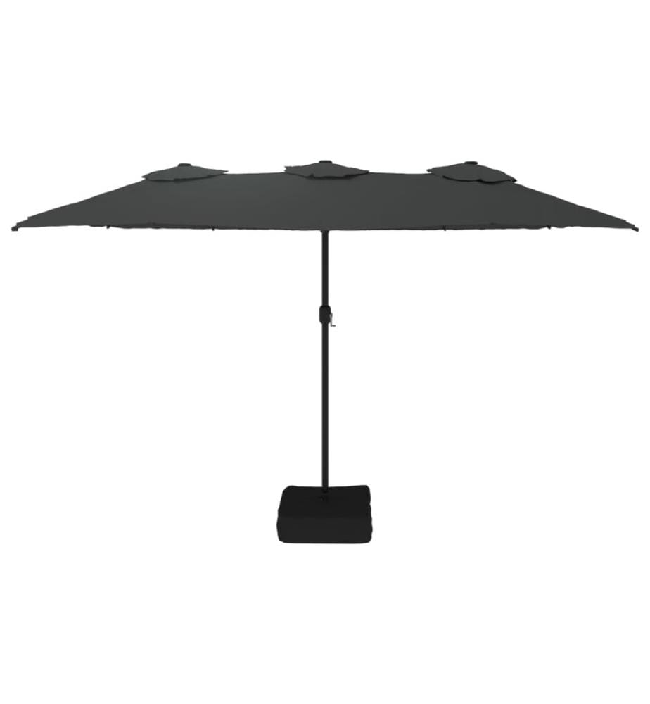 Doppelsonnenschirm mit LEDs Anthrazit 449x245 cm