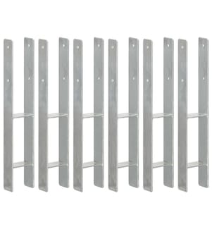 Pfostenträger 6 Stk. Silbern 9×6×60 cm Verzinkter Stahl