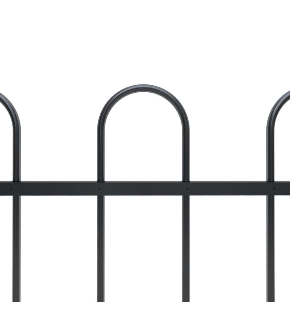 Gartenzaun mit Bügel-Design Stahl 1,7 m Schwarz