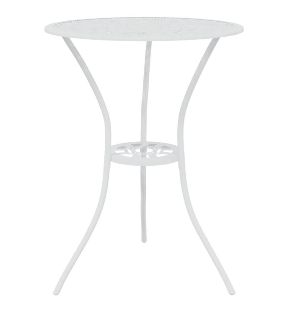3-tlg. Bistro-Set Aluminiumguss Weiss