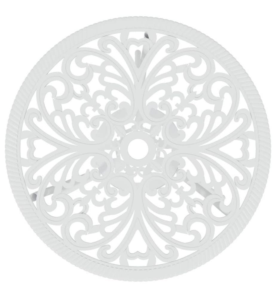 3-tlg. Bistro-Set Aluminiumguss Weiss