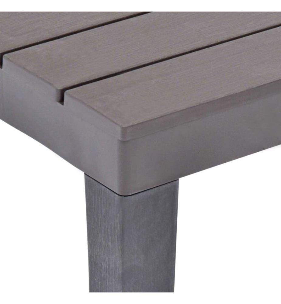 Gartentisch mit 2 Bänken Kunststoff Braun