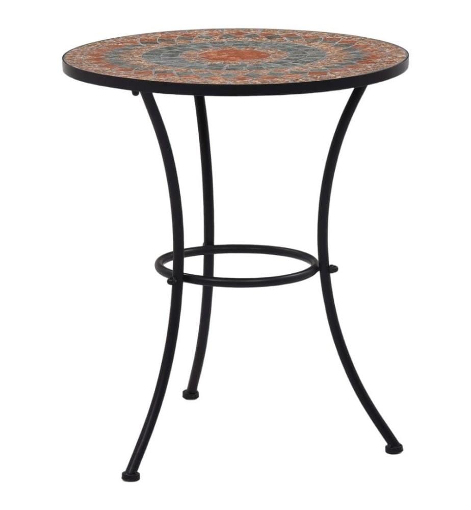3-tlg. Bistro-Set Mosaik Keramik Orange / Grau