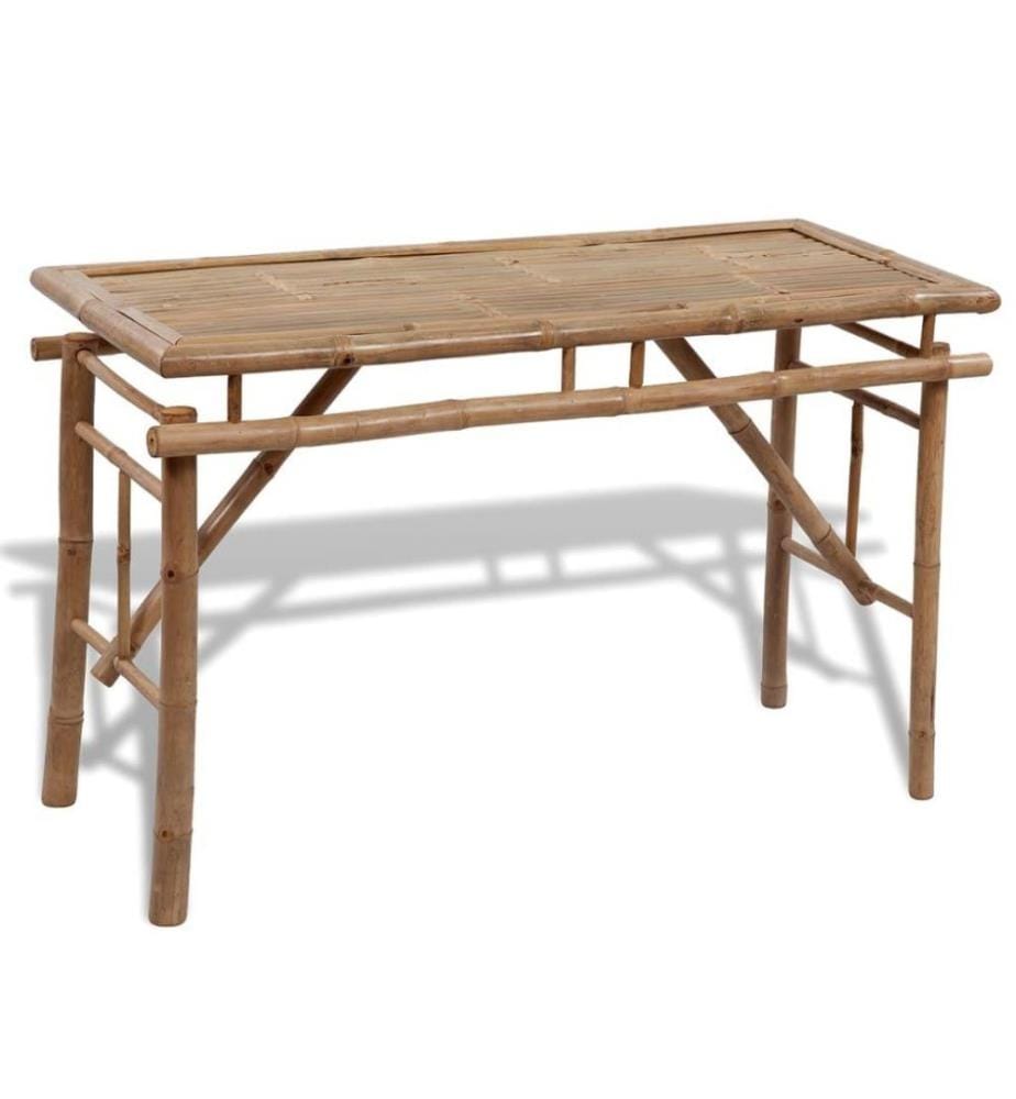 Biertisch mit 2 Bänken 100 cm Bambus