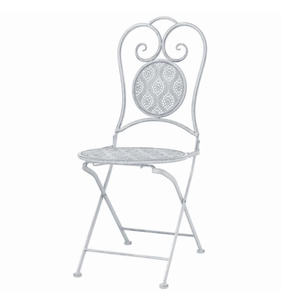 3-tlg. Bistro-Set Stahl Grauweiss