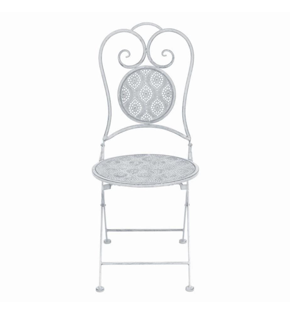 3-tlg. Bistro-Set Stahl Grauweiss