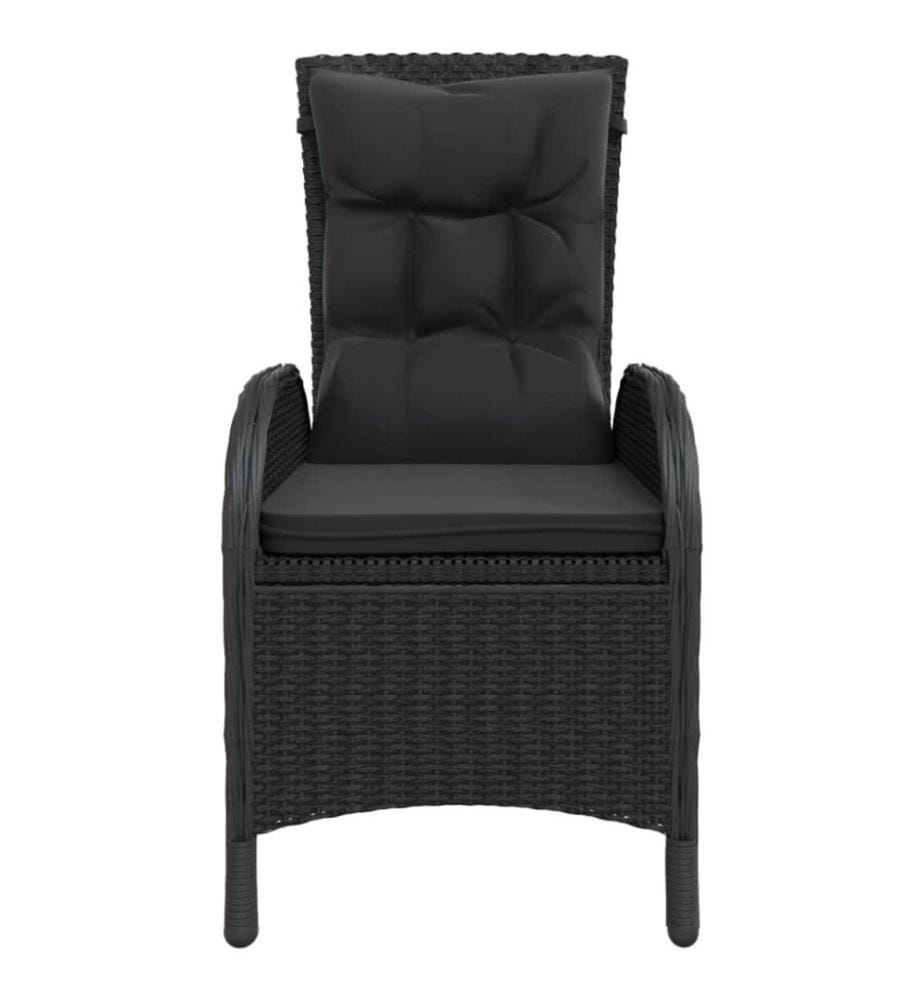 3-tlg. Garten-Bistro-Set Poly Rattan Schwarz