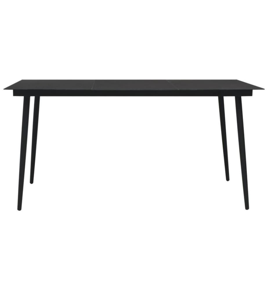 5-tlg. Garten-Essgruppe PVC Rattan Schwarz