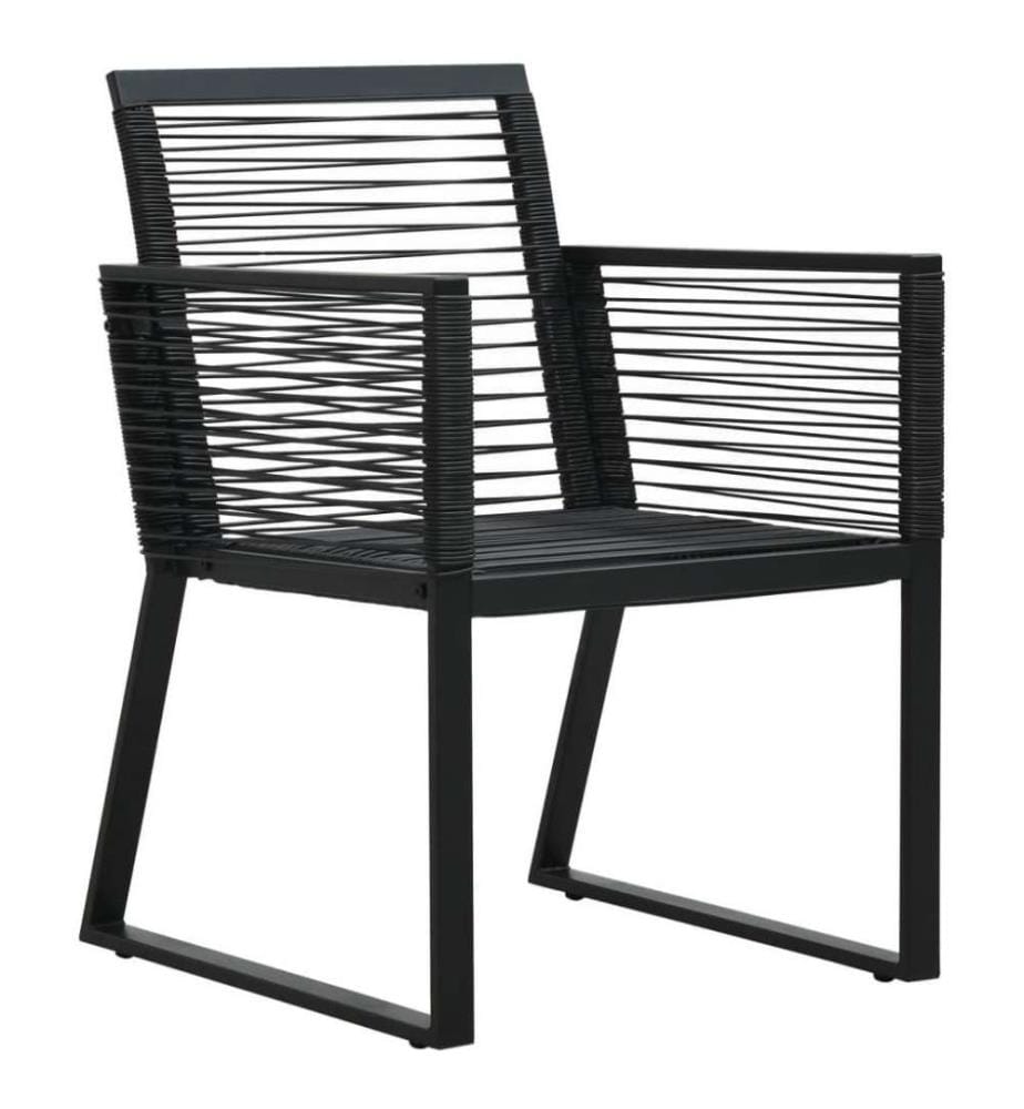 5-tlg. Garten-Essgruppe Schwarz PVC Rattan