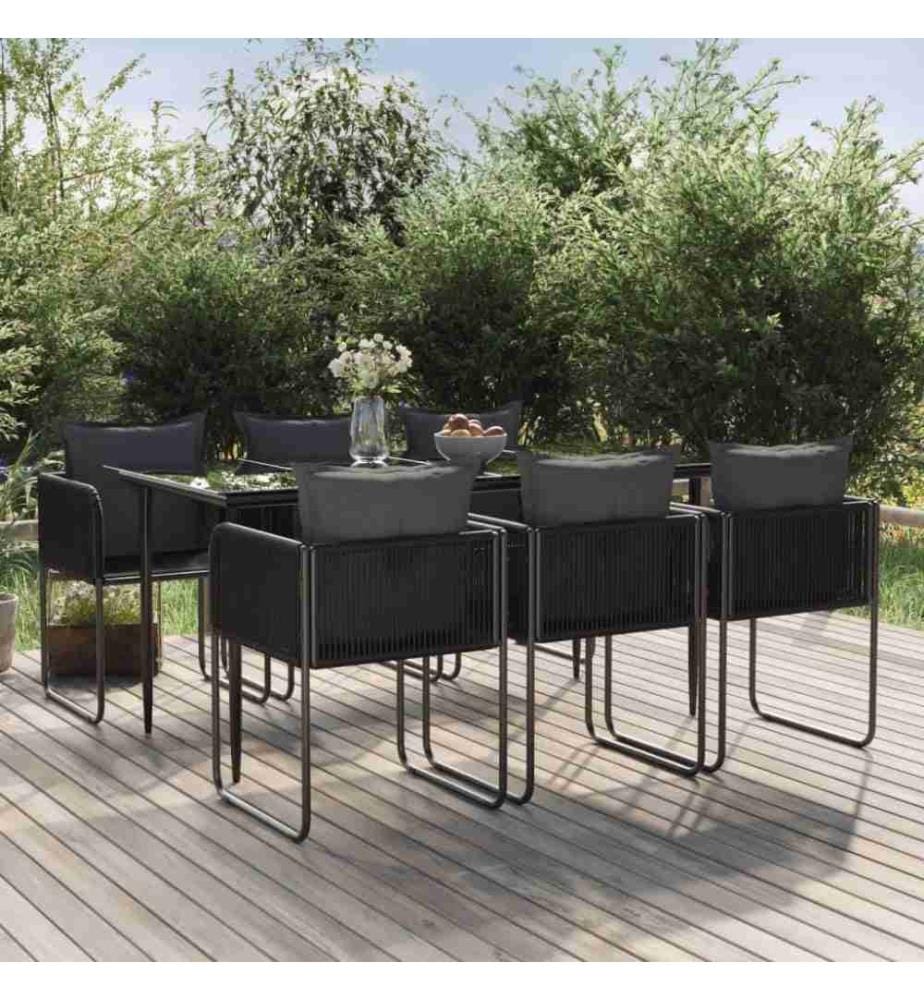 7-tlg. Garten-Essgruppe Schwarz