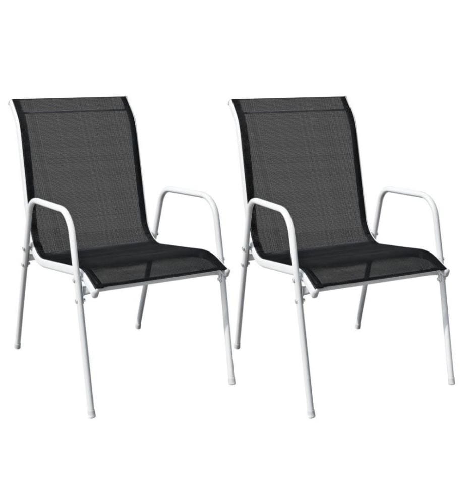 3-tlg. Bistro-Set Stahl Schwarz