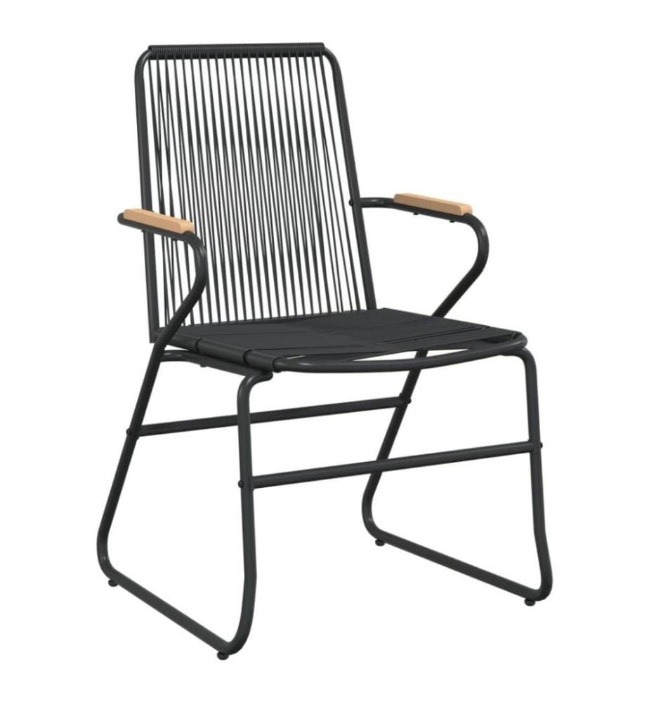 5-tlg. Garten-Essgruppe Schwarz PVC Rattan