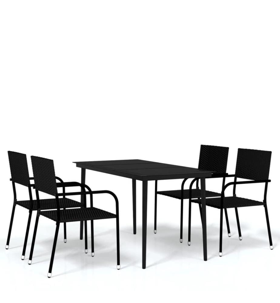 5-tlg. Garten-Essgruppe Schwarz