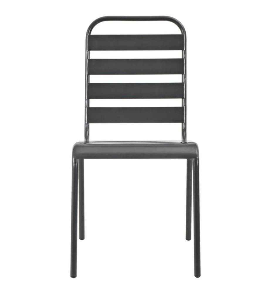 Stapelbare Gartenstühle 2 Stk. Stahl Grau
