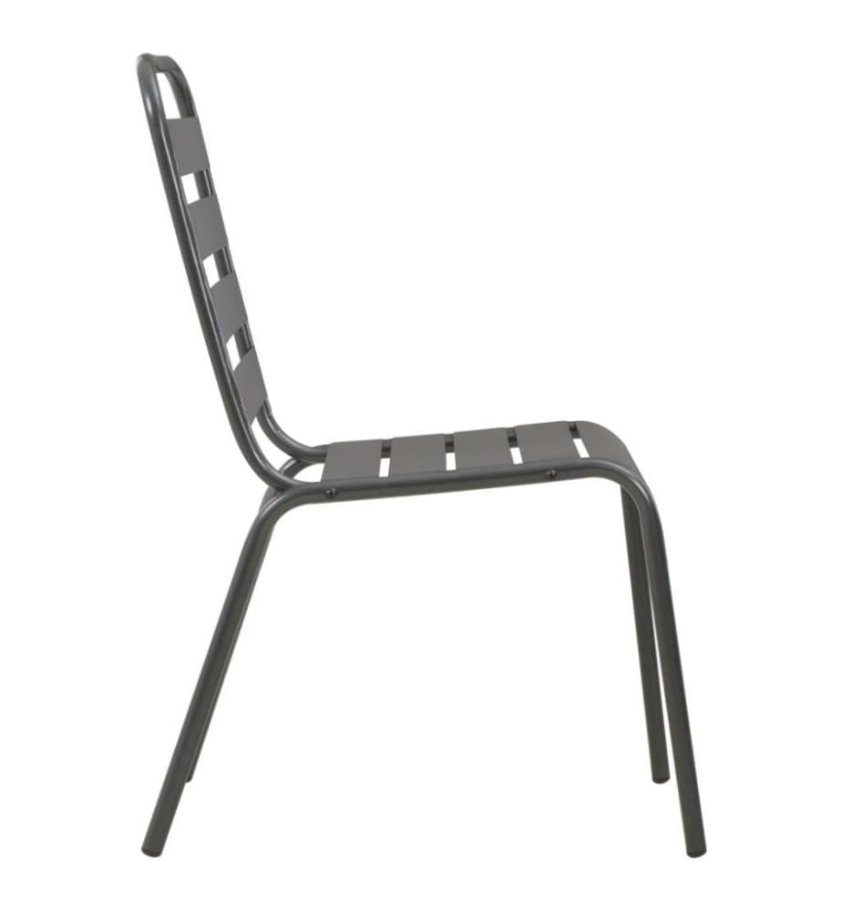 Stapelbare Gartenstühle 2 Stk. Stahl Grau