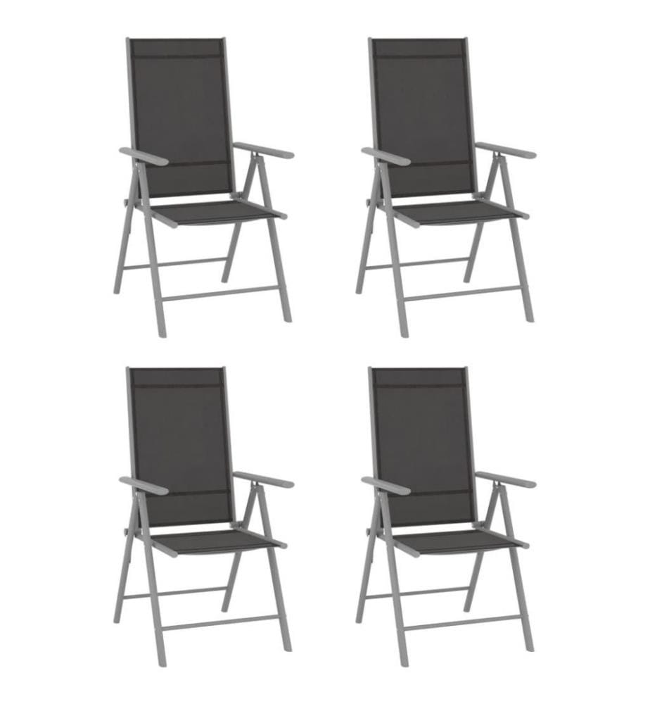Gartenstühle Klappbar 4 Stk. Textilene Schwarz