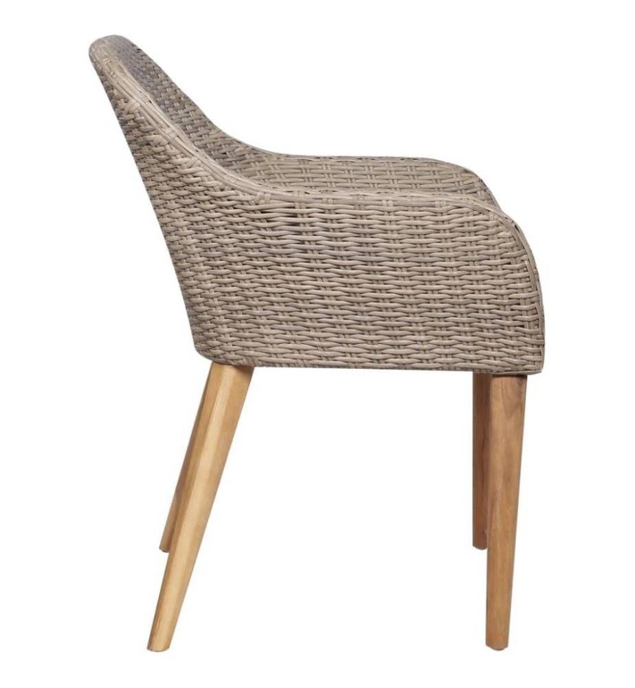 Gartenstühle mit Polstern 2 Stk. Poly Rattan Braun