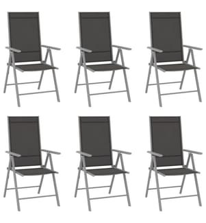 Gartenstühle Klappbar 6 Stk. Textilene Schwarz