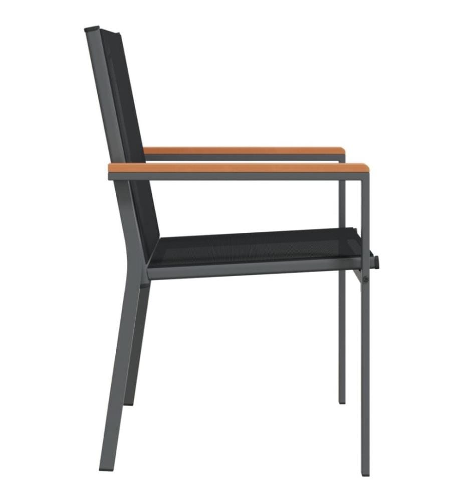 Gartenstühle 2 Stk. Schwarz 55x61,5x90 cm Textilene und Stahl