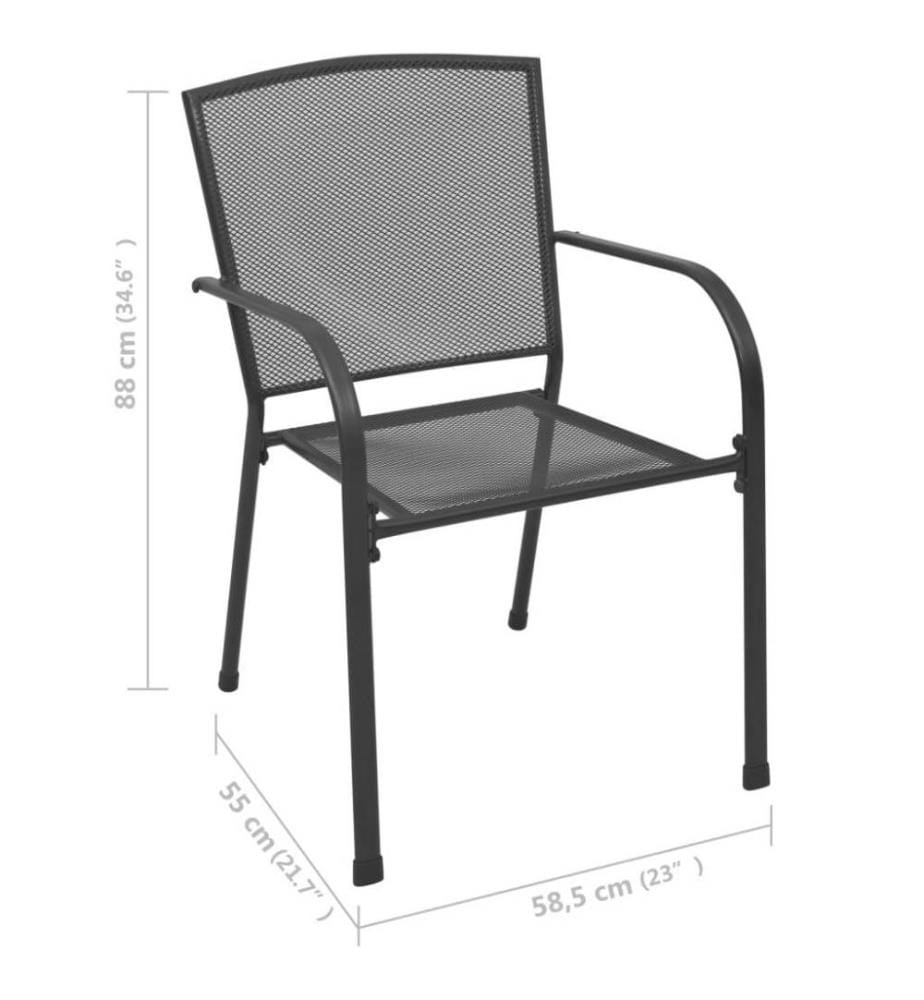 Gartenstühle 4 Stk. Mesh-Design Anthrazit Stahl
