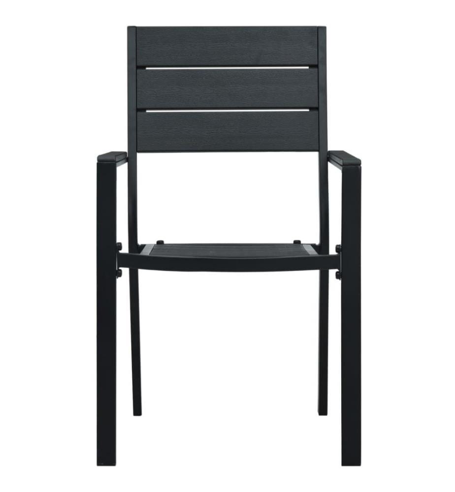 Gartenstühle 4 Stk. Schwarz HDPE Holz-Optik