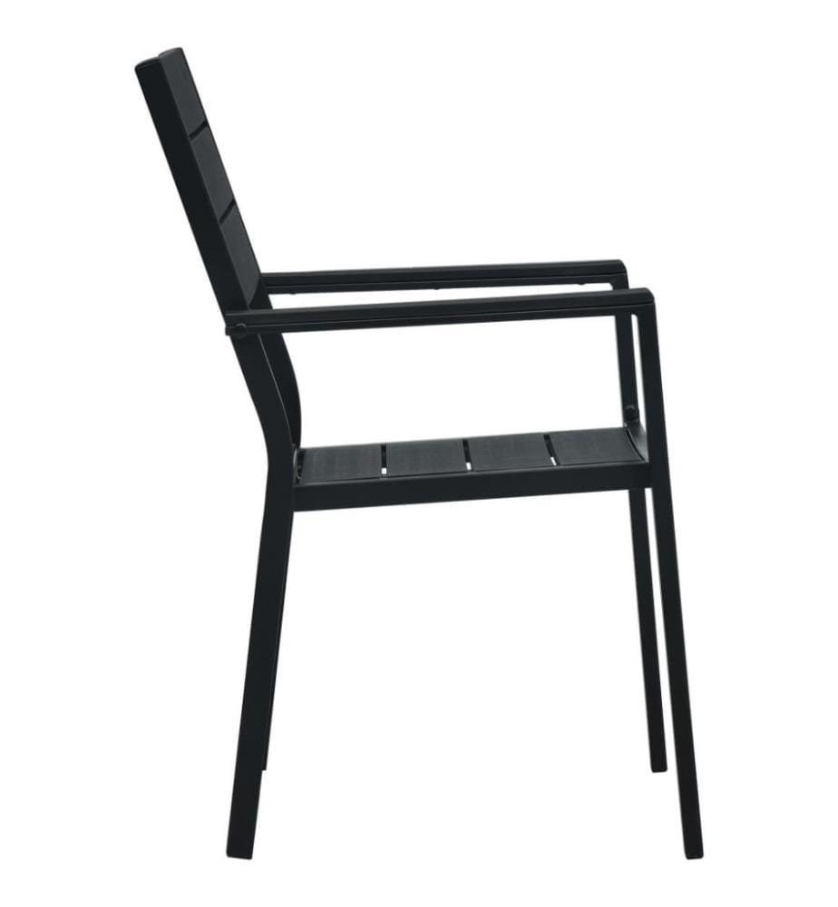 Gartenstühle 4 Stk. Schwarz HDPE Holz-Optik