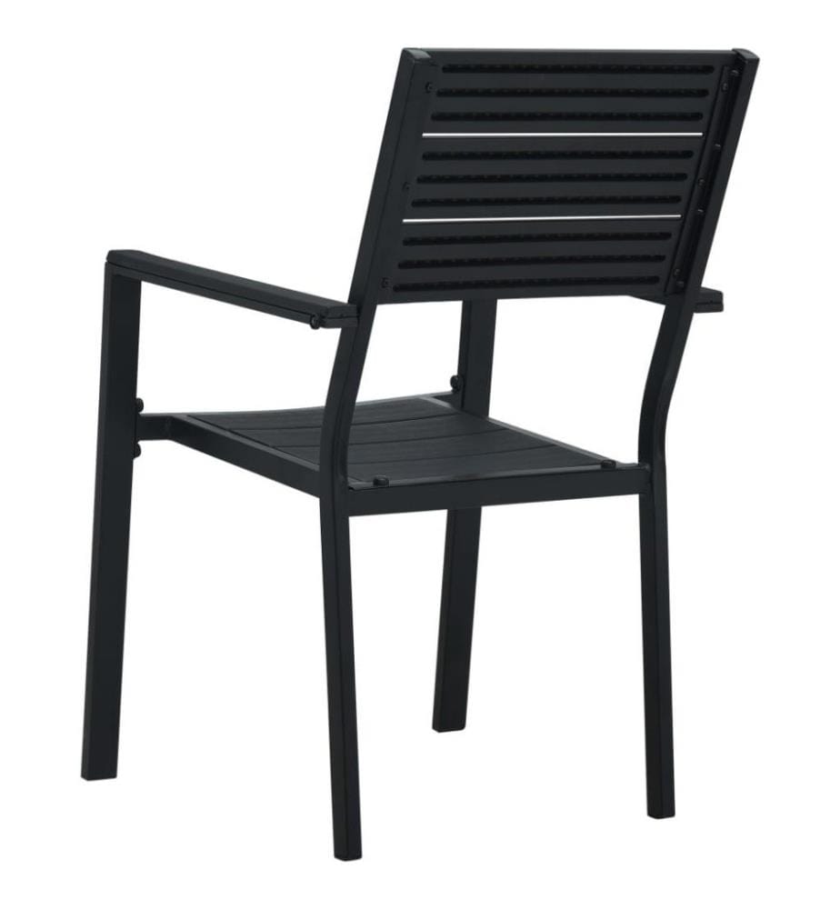 Gartenstühle 4 Stk. Schwarz HDPE Holz-Optik