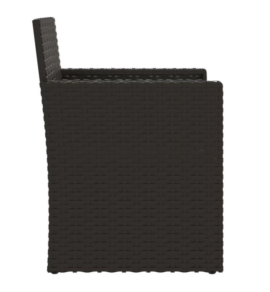 Gartensessel mit Kissen Schwarz Poly Rattan