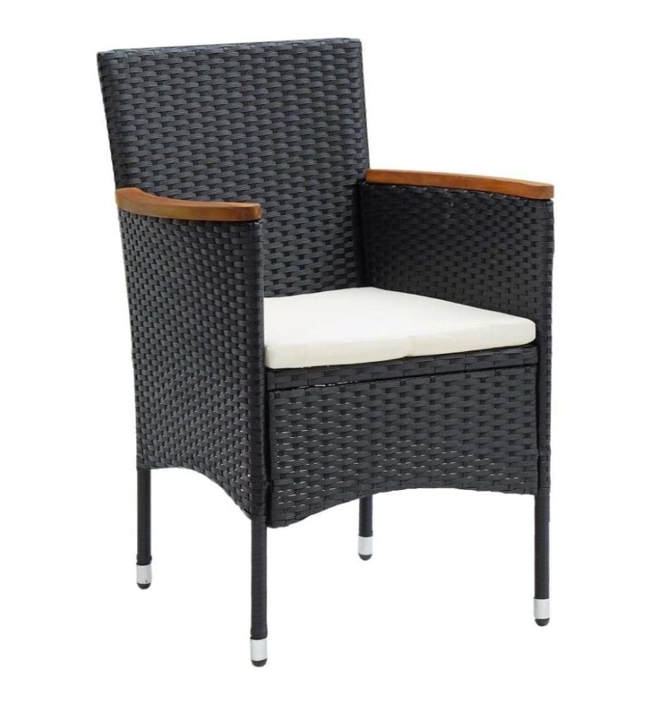 Garten-Essstühle 4 Stk. Poly Rattan Schwarz