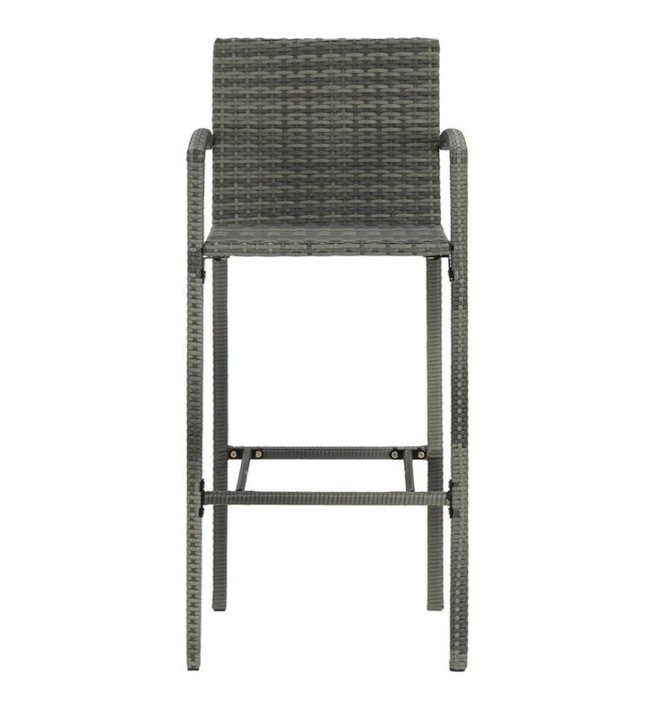 Barhocker 4 Stk. Grau Poly Rattan