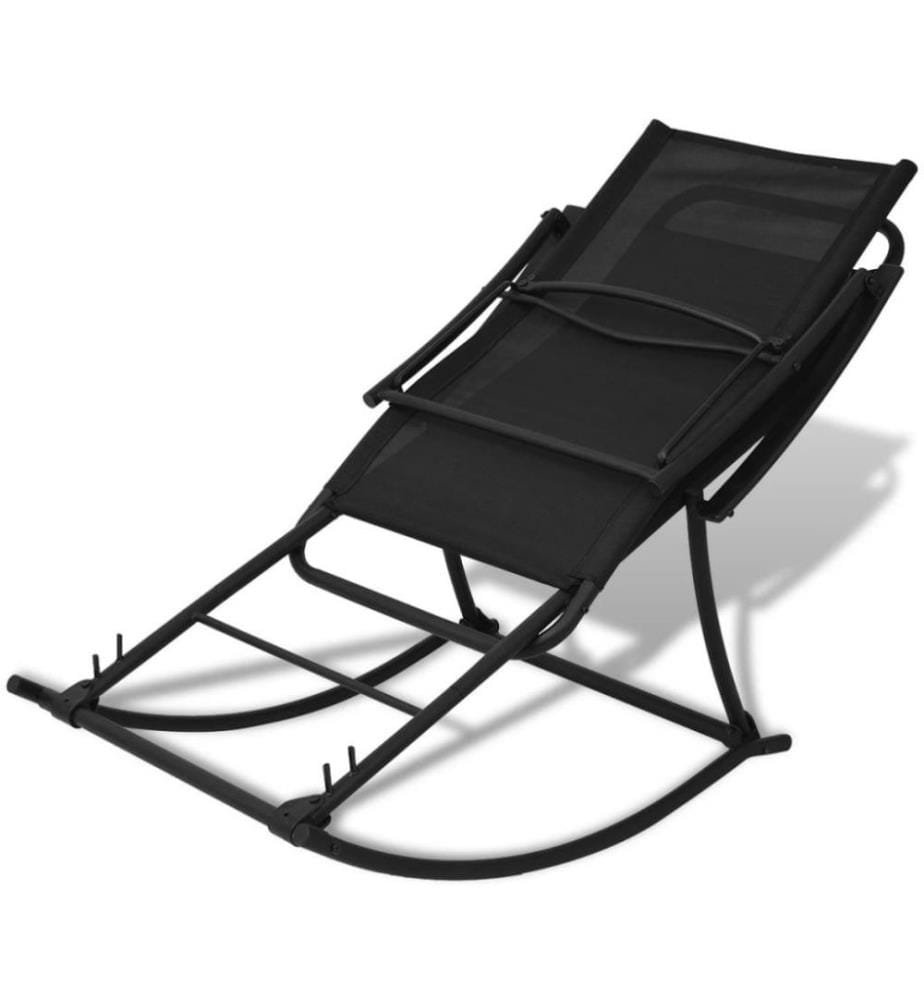 Klappbarer Garten-Schaukelstuhl schwarz