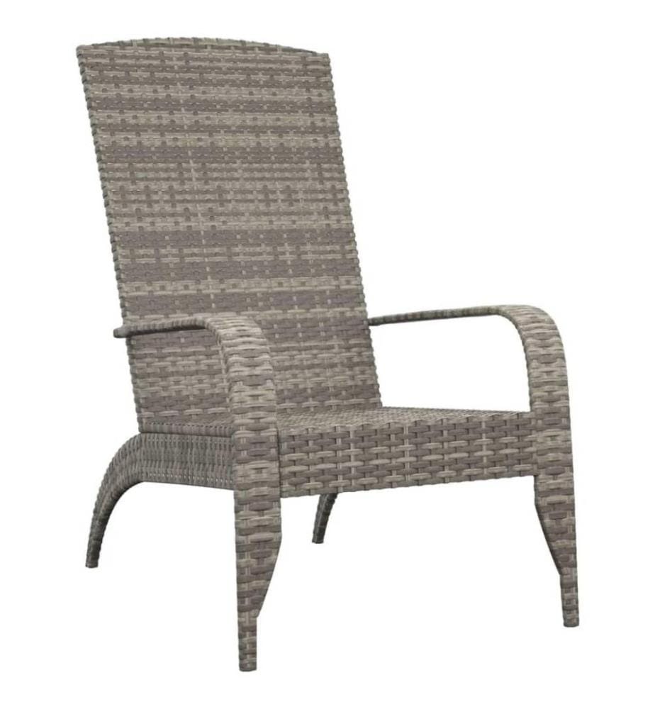Adirondack-Gartenstuhl Grau Poly Rattan