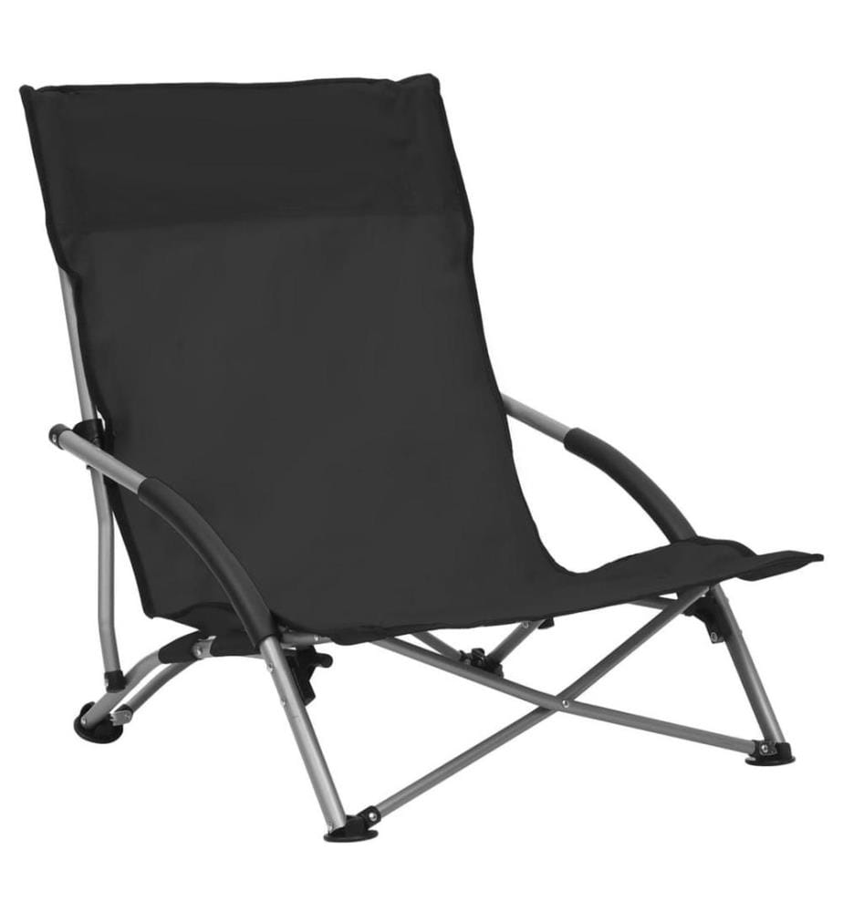 Klappbare Strandstühle 2 Stk. Schwarz Stoff
