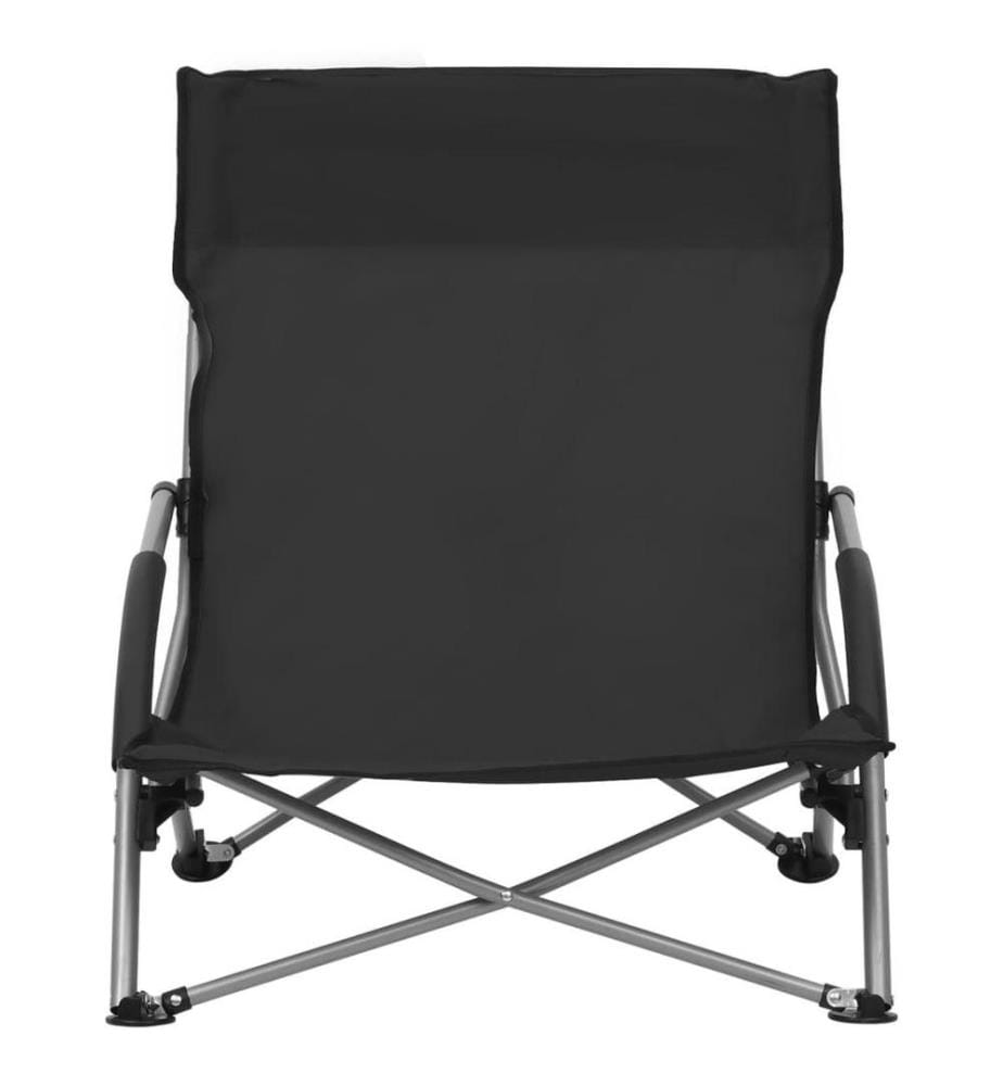 Klappbare Strandstühle 2 Stk. Schwarz Stoff
