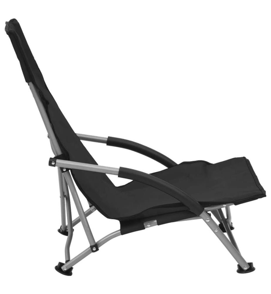 Klappbare Strandstühle 2 Stk. Schwarz Stoff