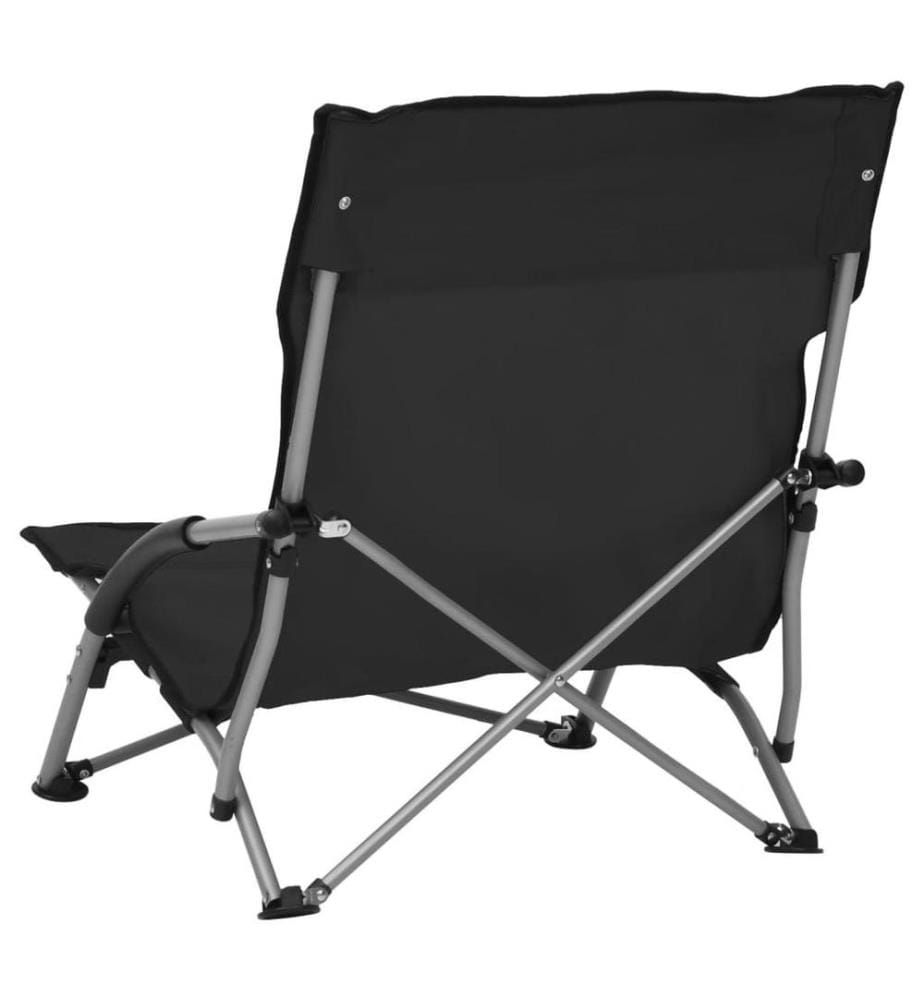 Klappbare Strandstühle 2 Stk. Schwarz Stoff