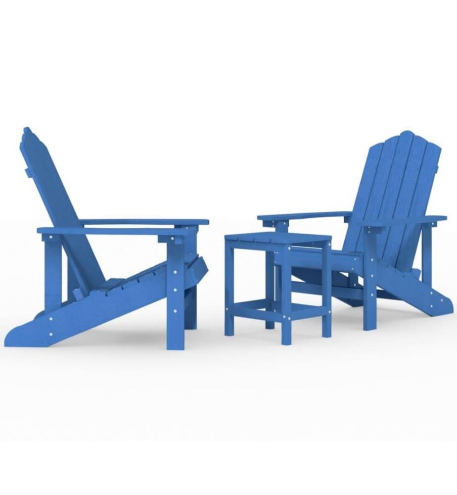 Adirondack-Gartenstühle mit Tisch HDPE Aquamarin