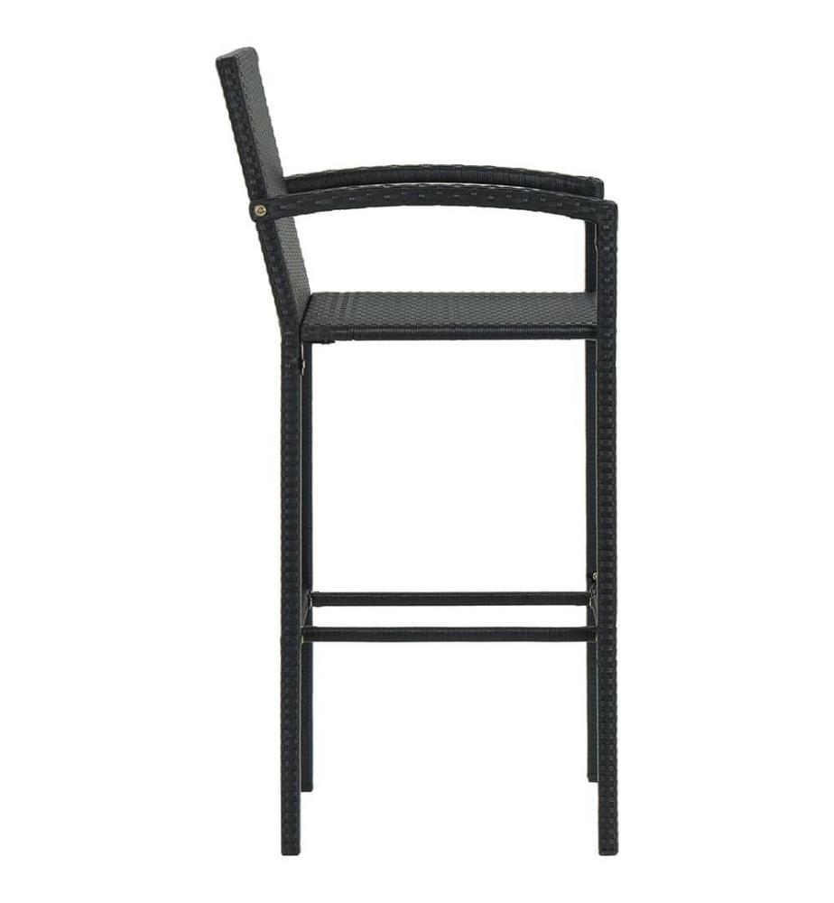Barhocker 4 Stk. Schwarz Poly Rattan