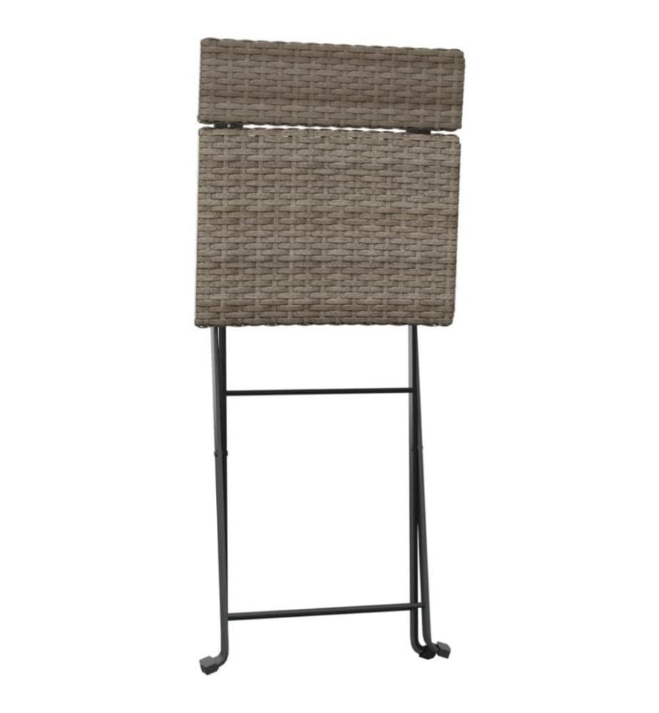 Bistrostühle 6 Stk. Klappbar Grau Poly Rattan und Stahl