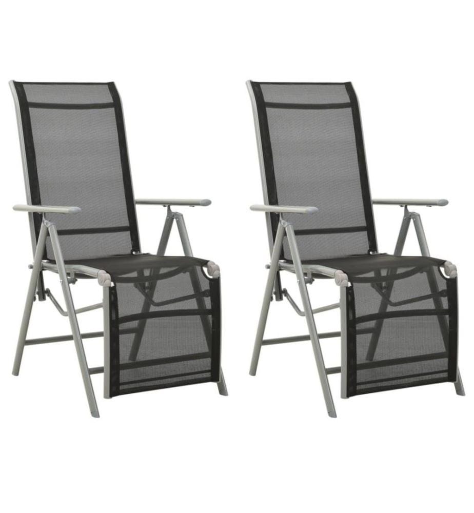 Garten-Liegestühle 2 Stk. Textilene und Aluminium Silbern
