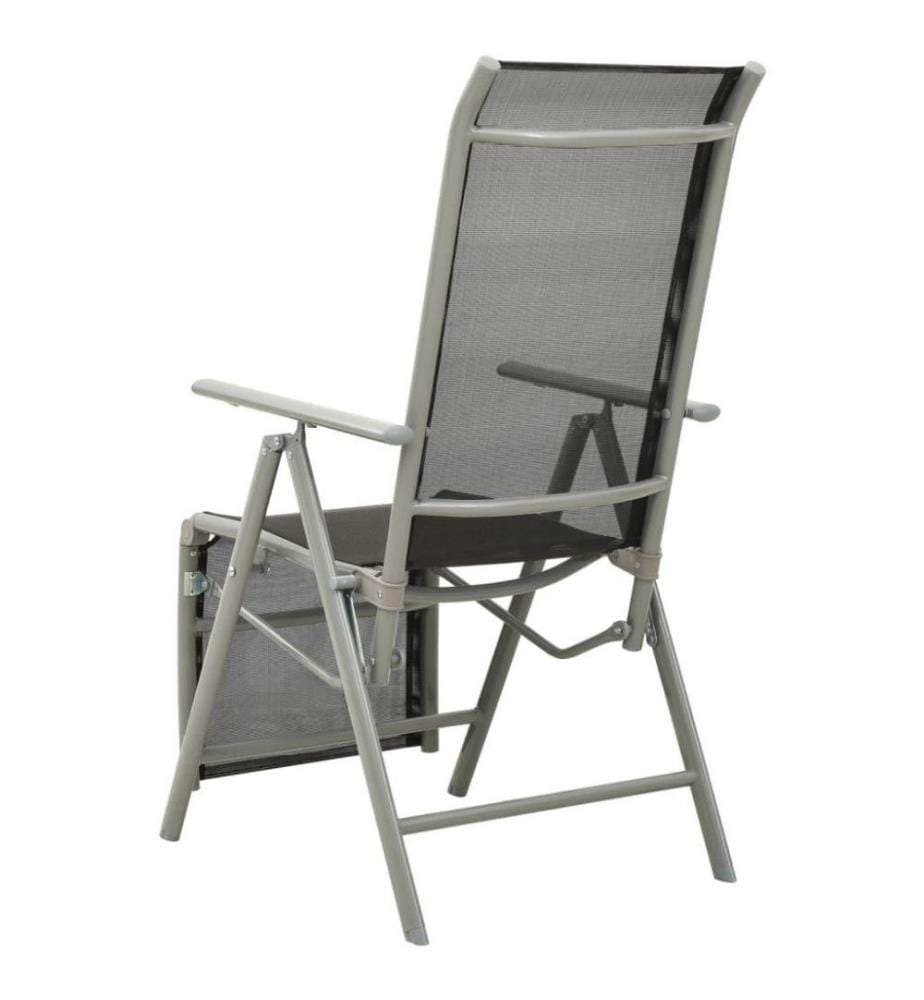 Garten-Liegestühle 2 Stk. Textilene und Aluminium Silbern