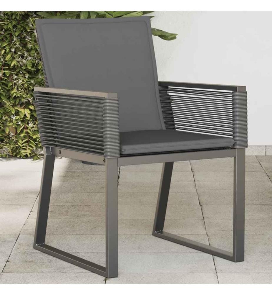 Gartenstühle mit Kissen 4 Stk. Schwarz Poly Rattan