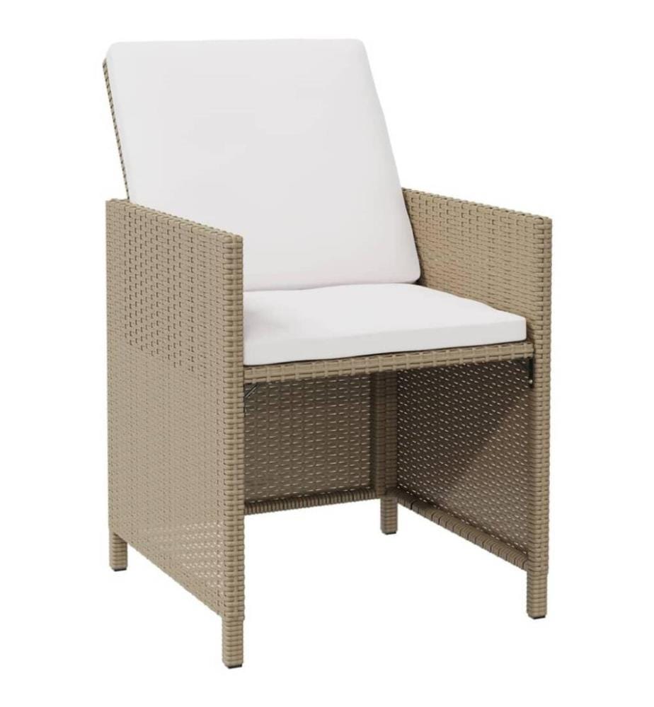 Gartenstühle mit Hocker 2 Stk. Poly Rattan Beige