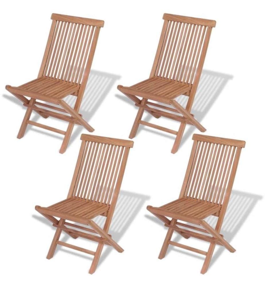 Klappbare Gartenstühle 4 Stk. Massivholz Teak