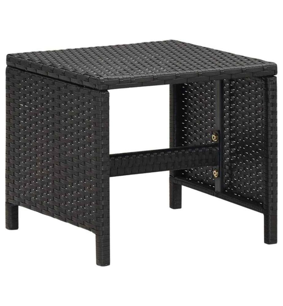 Gartenhocker 4 Stk. mit Sitzkissen Poly Rattan Schwarz