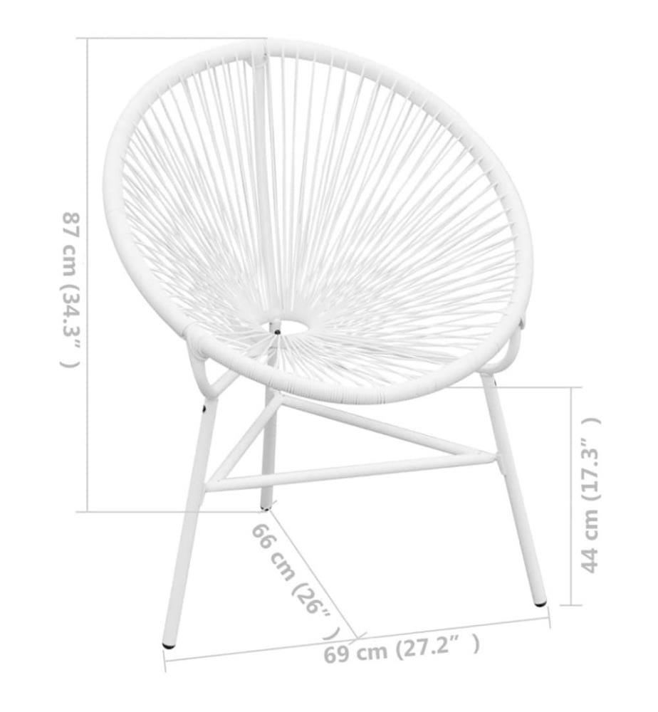 Gartenstuhl Poly Rattan Weiss