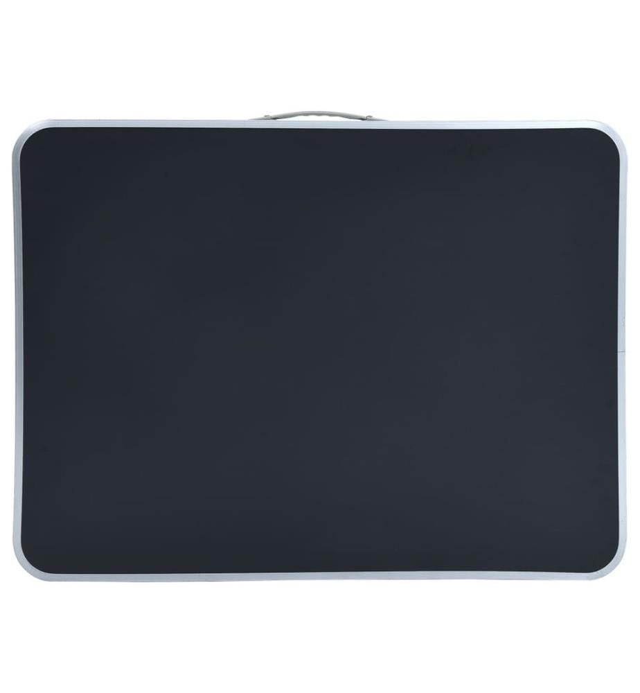 Klappbarer Campingtisch mit Metallrahmen 80 x 60 cm Grau