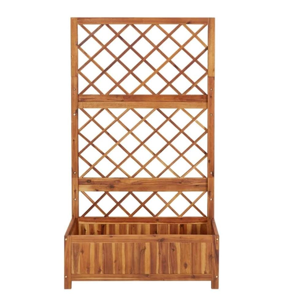 Hochbeet mit Spalier 85x38x150 cm Massivholz Akazie